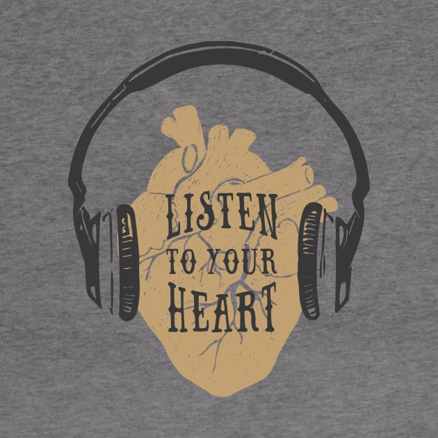 Listen To Your Heart. Motivational Quote.Creative Illustration by SlothAstronaut